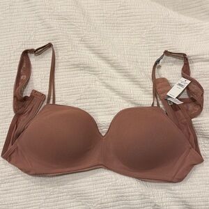 Aerie Lace Accent Bra in Tan